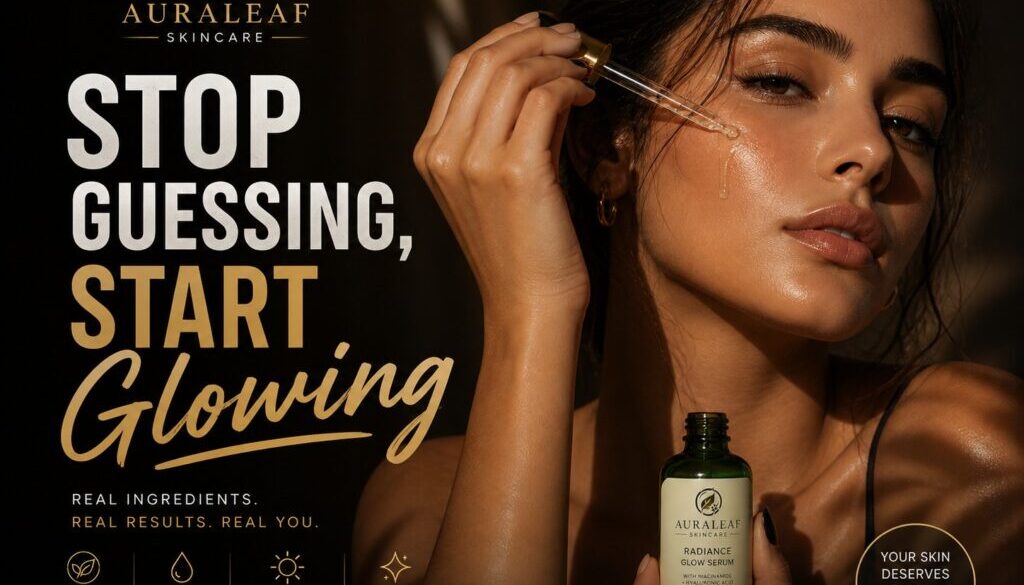 AuraLeaf Skincare Radiance Glow Serum organic skincare Dubaif
