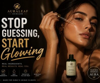 AuraLeaf Skincare Radiance Glow Serum organic skincare Dubaif